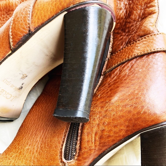J. Crew Chestnut Brown Harness Heeled Boots, Size 6 - Picture 4 of 8